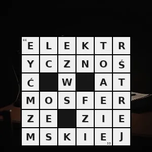 Rozwiązanie krzyżówki: zespół połączonych ze sobą procesów i zjawisk elektrycznych zachodzących w atmosferze ziemskiej zalicza się do nich jonizację powietrza występowanie pola elektrycznego powstawanie ładunków elektry - elektryczność w atmosferze ziemskiej | hasła, synonimy i podpowiedzi Hasło krzyżówkowe zespół połączonych ze sobą procesów i zjawisk elektrycznych zachodzących w atmosferze ziemskiej zalicza się do nich jonizację powietrza występowanie pola elektrycznego powstawanie ładunków elektry - elektryczność w atmosferze ziemskiej – rozwiązanie, synonimy, podpowiedzi i definicje krzyżówkowe